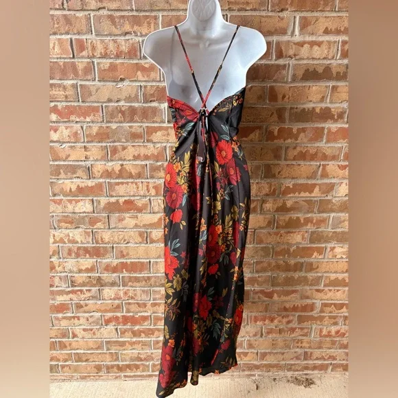 Sweet Lemon Floral Print Halter Neck Maxi Dress size medium - Picture 6 of 8